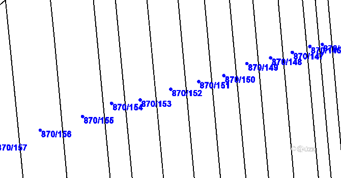 Parcela st. 870/152 v KÚ Louky nad Dřevnicí, Katastrální mapa
