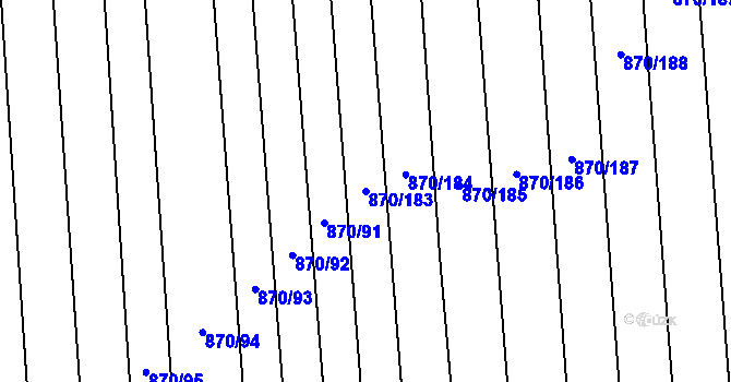 Parcela st. 870/183 v KÚ Louky nad Dřevnicí, Katastrální mapa
