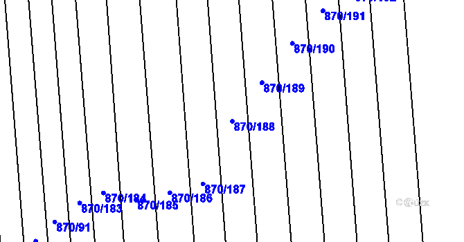 Parcela st. 870/188 v KÚ Louky nad Dřevnicí, Katastrální mapa