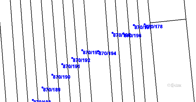 Parcela st. 870/194 v KÚ Louky nad Dřevnicí, Katastrální mapa