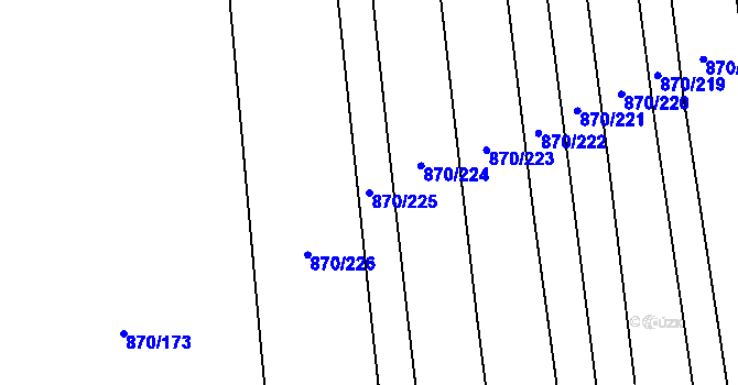 Parcela st. 870/225 v KÚ Louky nad Dřevnicí, Katastrální mapa