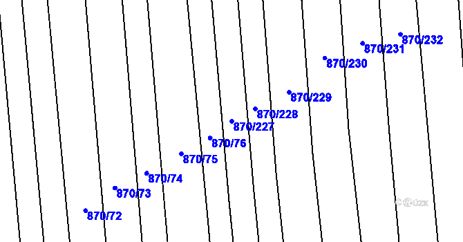 Parcela st. 870/227 v KÚ Louky nad Dřevnicí, Katastrální mapa