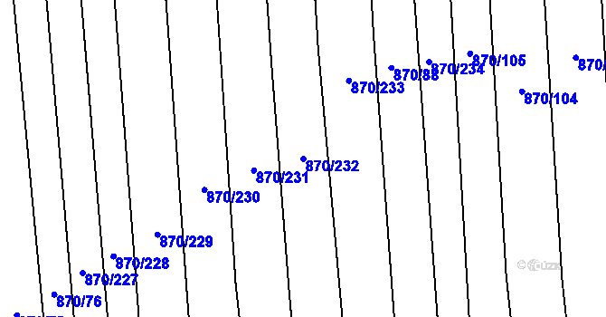 Parcela st. 870/232 v KÚ Louky nad Dřevnicí, Katastrální mapa