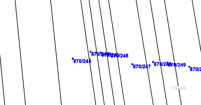 Parcela st. 870/245 v KÚ Louky nad Dřevnicí, Katastrální mapa