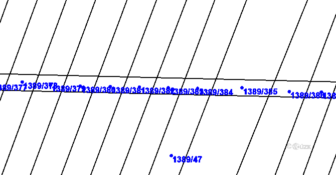 Parcela st. 1389/383 v KÚ Louky nad Dřevnicí, Katastrální mapa