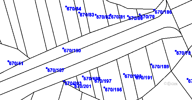 Parcela st. 670/194 v KÚ Louky nad Dřevnicí, Katastrální mapa