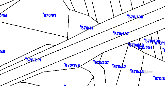 Parcela st. 670/206 v KÚ Louky nad Dřevnicí, Katastrální mapa