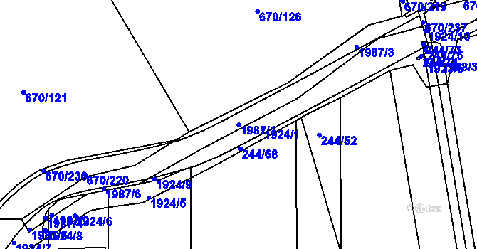 Parcela st. 1987/1 v KÚ Louky nad Dřevnicí, Katastrální mapa