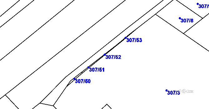 Parcela st. 307/52 v KÚ Louky nad Dřevnicí, Katastrální mapa