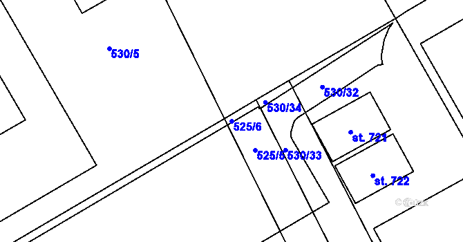 Parcela st. 525/6 v KÚ Louky nad Dřevnicí, Katastrální mapa