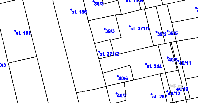 Parcela st. 371/2 v KÚ Prštné, Katastrální mapa