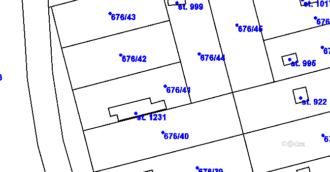 Parcela st. 676/41 v KÚ Prštné, Katastrální mapa