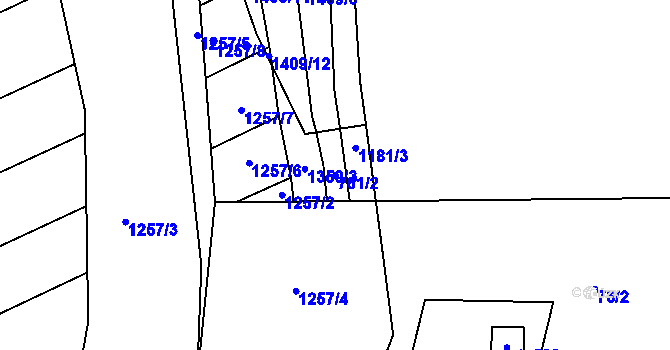 Parcela st. 761/2 v KÚ Prštné, Katastrální mapa