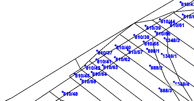 Parcela st. 810/37 v KÚ Prštné, Katastrální mapa