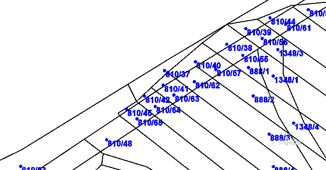 Parcela st. 810/41 v KÚ Prštné, Katastrální mapa