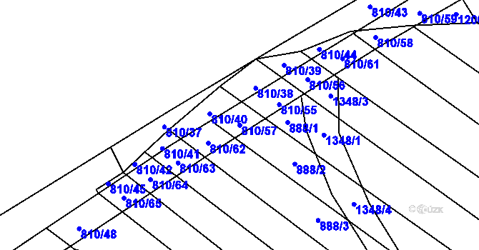 Parcela st. 810/57 v KÚ Prštné, Katastrální mapa