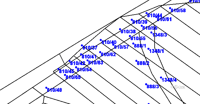 Parcela st. 810/62 v KÚ Prštné, Katastrální mapa