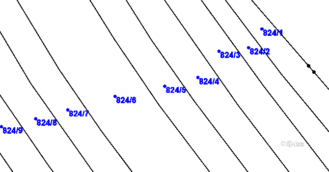 Parcela st. 824/5 v KÚ Prštné, Katastrální mapa