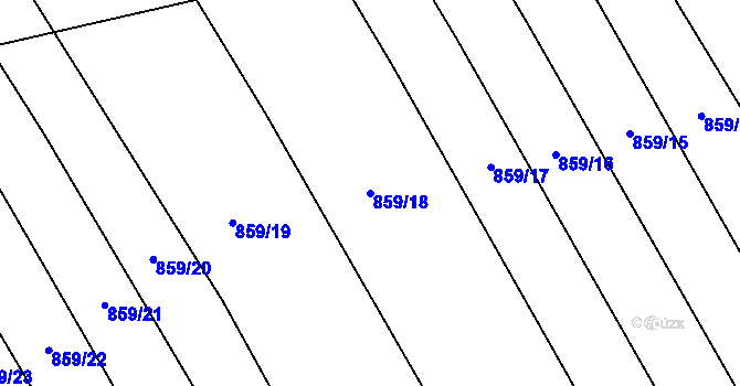 Parcela st. 859/18 v KÚ Prštné, Katastrální mapa