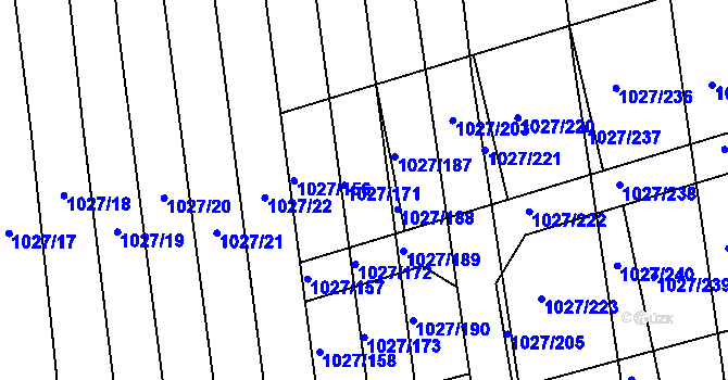 Parcela st. 1027/24 v KÚ Prštné, Katastrální mapa