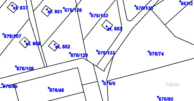 Parcela st. 676/133 v KÚ Prštné, Katastrální mapa