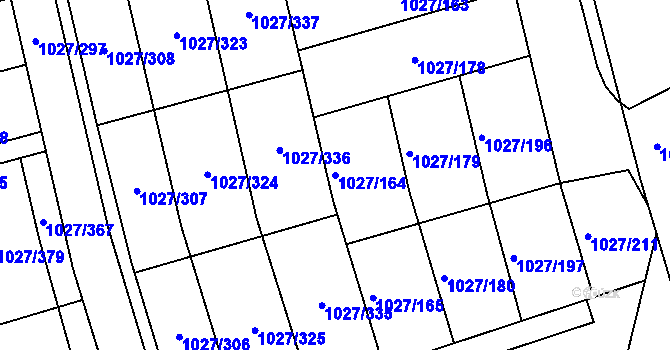 Parcela st. 1027/164 v KÚ Prštné, Katastrální mapa