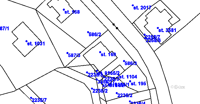 Parcela st. 169 v KÚ Mladcová, Katastrální mapa