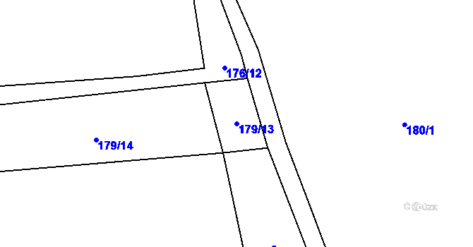 Parcela st. 179/13 v KÚ Mladcová, Katastrální mapa