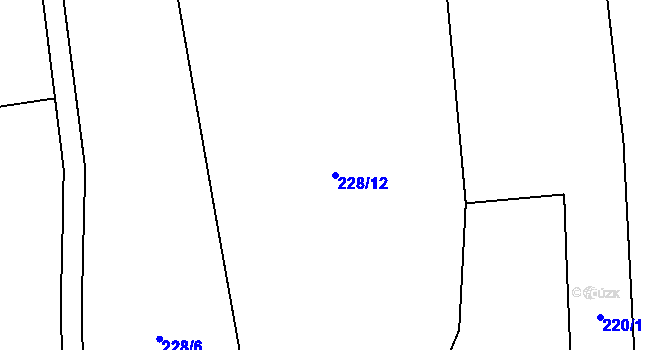 Parcela st. 228/12 v KÚ Mladcová, Katastrální mapa