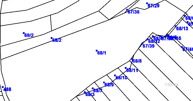 Parcela st. 68/1 v KÚ Grešlové Mýto, Katastrální mapa