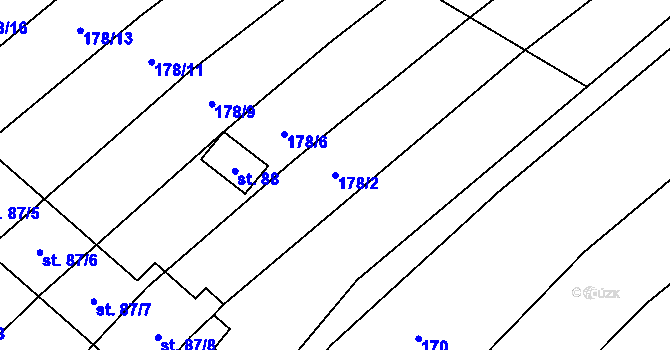 Parcela st. 178/2 v KÚ Grešlové Mýto, Katastrální mapa