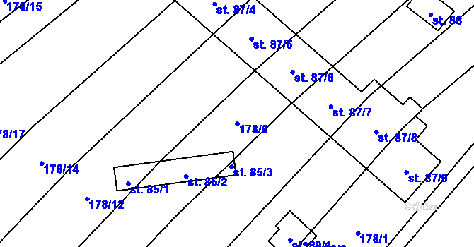 Parcela st. 178/8 v KÚ Grešlové Mýto, Katastrální mapa