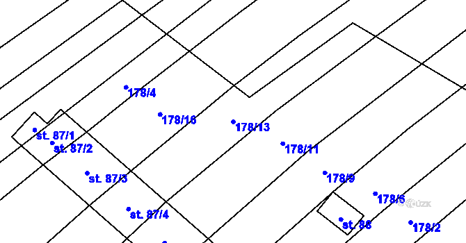 Parcela st. 178/13 v KÚ Grešlové Mýto, Katastrální mapa