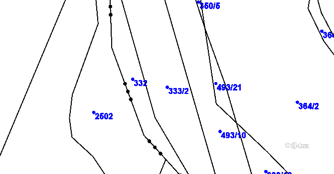 Parcela st. 333/2 v KÚ Grešlové Mýto, Katastrální mapa