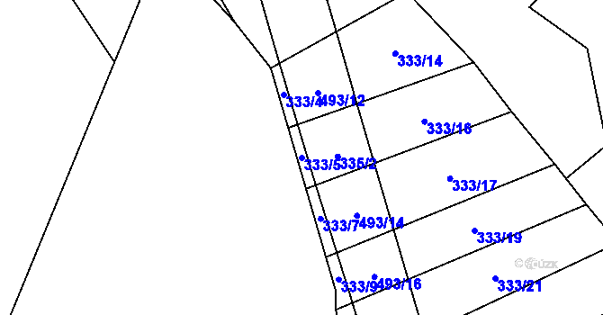 Parcela st. 333/5 v KÚ Grešlové Mýto, Katastrální mapa