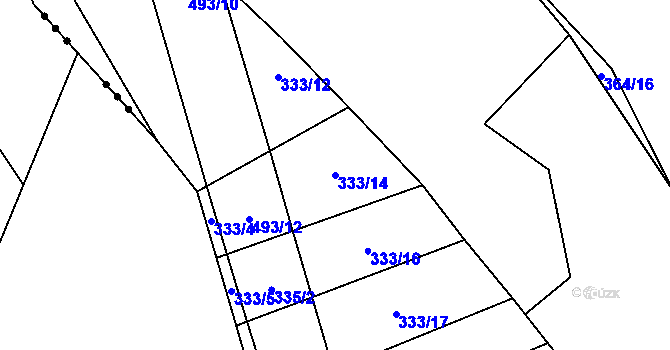 Parcela st. 333/14 v KÚ Grešlové Mýto, Katastrální mapa
