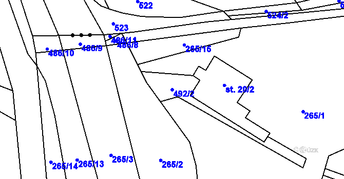 Parcela st. 492/2 v KÚ Grešlové Mýto, Katastrální mapa