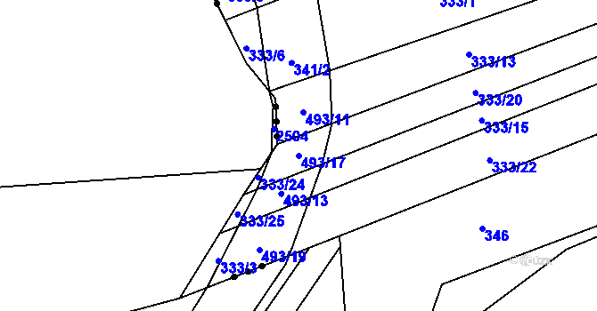 Parcela st. 493/17 v KÚ Grešlové Mýto, Katastrální mapa