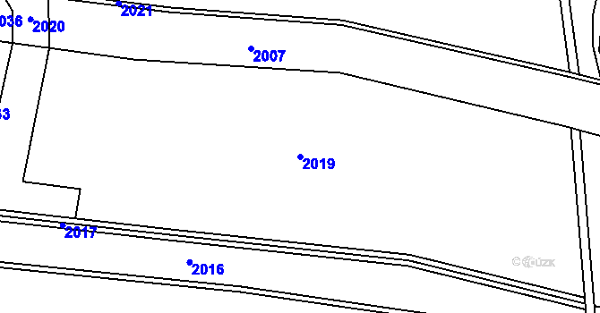 Parcela st. 2019 v KÚ Gruna, Katastrální mapa