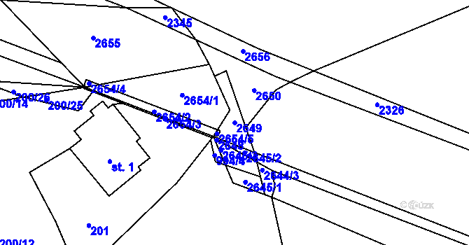 Parcela st. 2649 v KÚ Gruna, Katastrální mapa