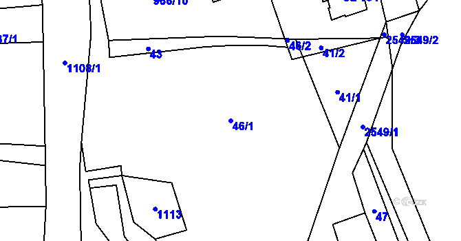Parcela st. 46/1 v KÚ Gruna, Katastrální mapa