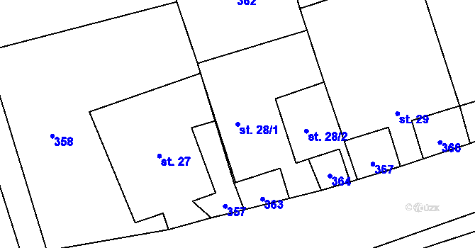 Parcela st. 28/1 v KÚ Žipotín, Katastrální mapa