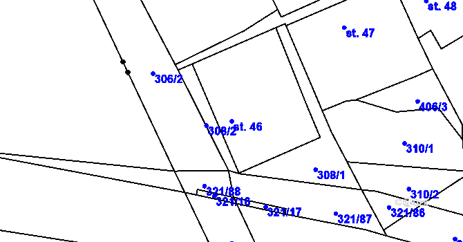 Parcela st. 46 v KÚ Žipotín, Katastrální mapa