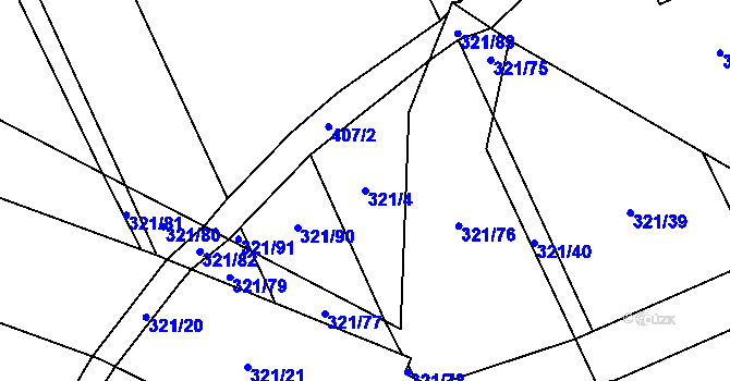 Parcela st. 321/4 v KÚ Žipotín, Katastrální mapa