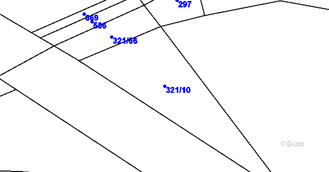 Parcela st. 321/10 v KÚ Žipotín, Katastrální mapa