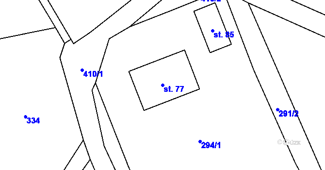 Parcela st. 77 v KÚ Žipotín, Katastrální mapa