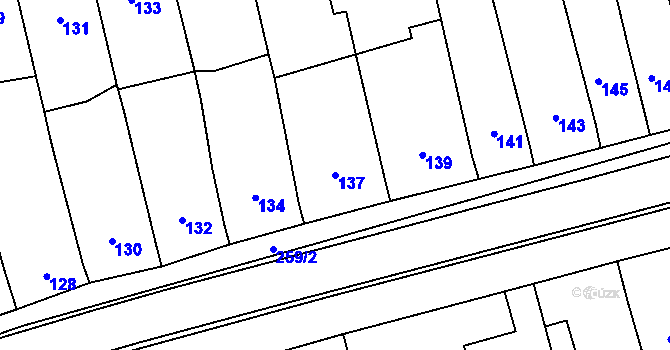 Parcela st. 137 v KÚ Grygov, Katastrální mapa