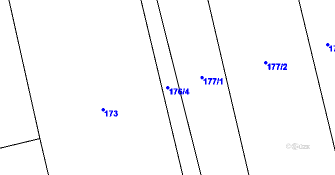 Parcela st. 176/4 v KÚ Grygov, Katastrální mapa