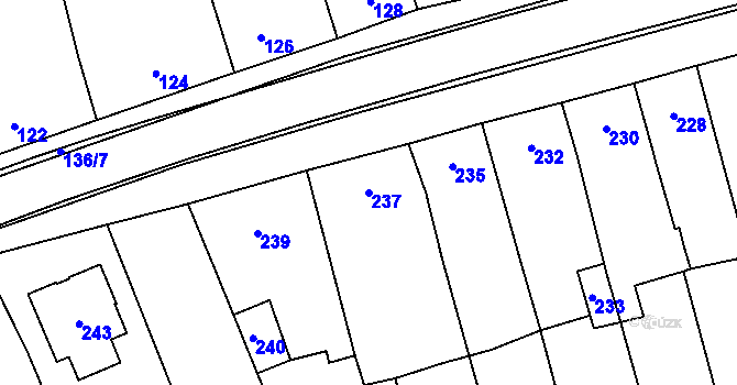 Parcela st. 237 v KÚ Grygov, Katastrální mapa