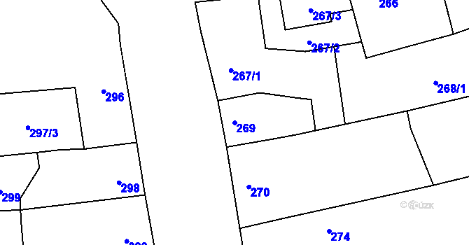 Parcela st. 269 v KÚ Grygov, Katastrální mapa